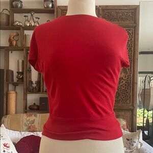 Elegant timeless vintage Bally Women's backless jersey Short Sleeve Top.